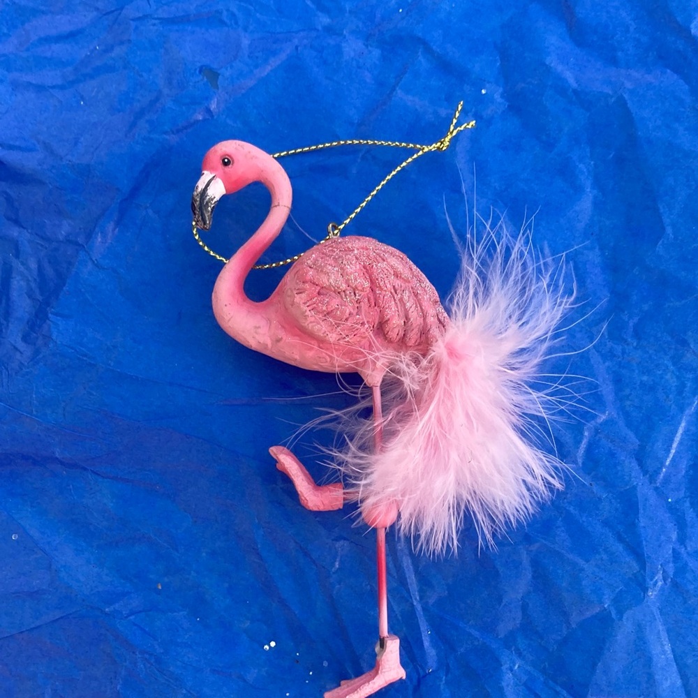 Pink Flamingo Christmas Ornaments - Picture 3 of 4